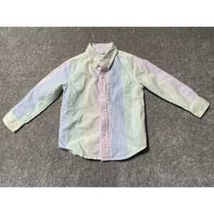 Janie & Jack Button Shirt Boys Toddler 2T Striped Cotton Long Sleeve Multicolor